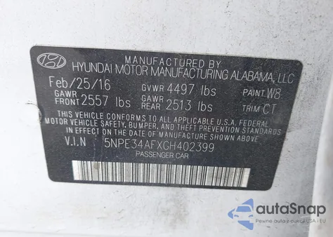 2016 Hyundai Sonata Sport from USA, damaged, VIN 5NPE34AFXGH402399